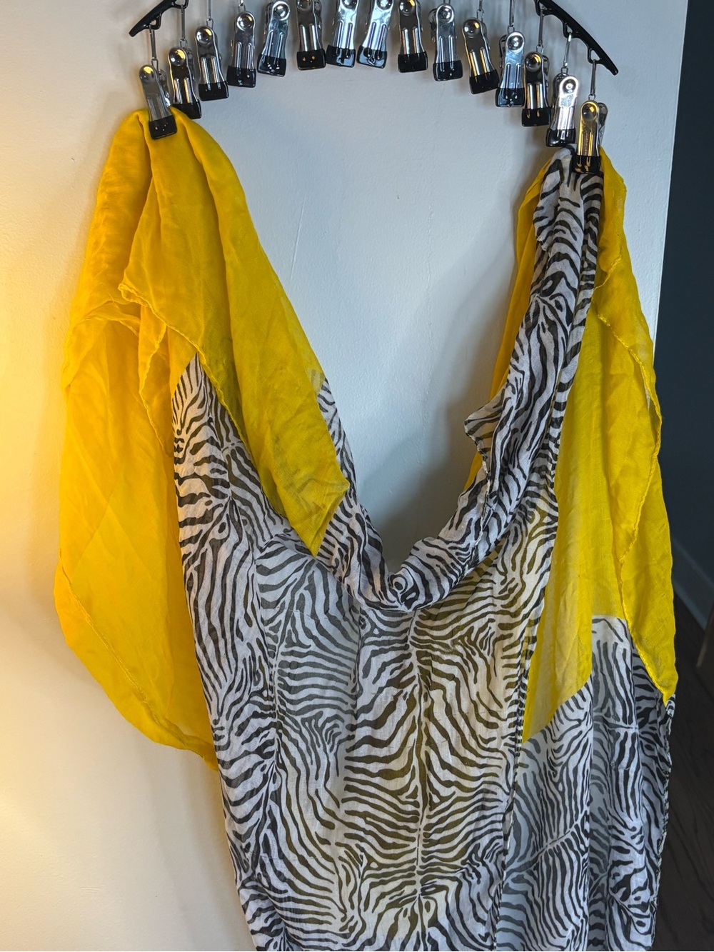 Yellow Zebra-Print Women's Top - Lightweight Casual Shirt